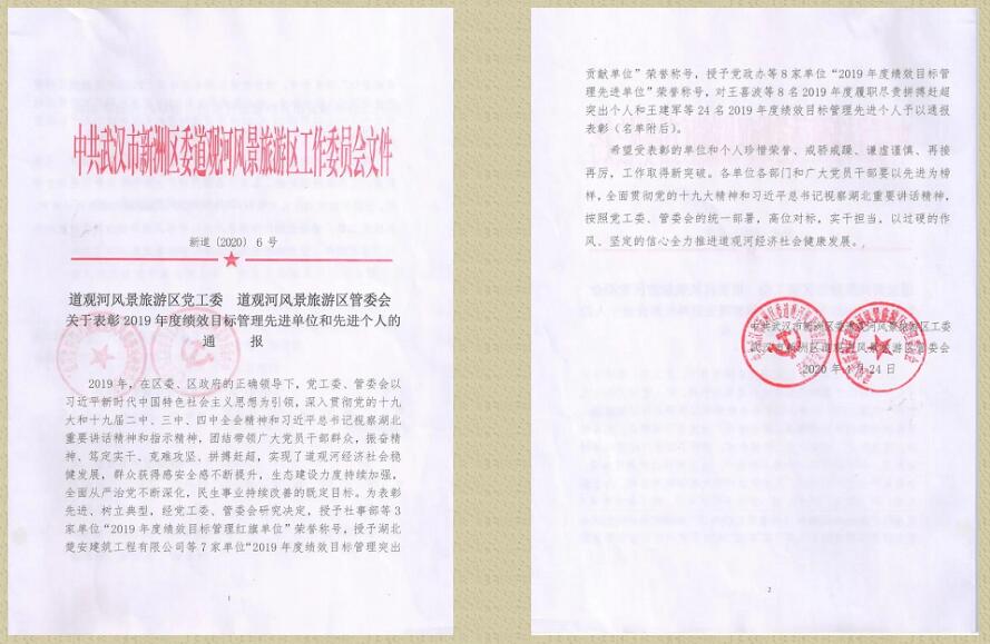 喜讯!公司荣获“2019年度绩效目标突出贡献单位”
